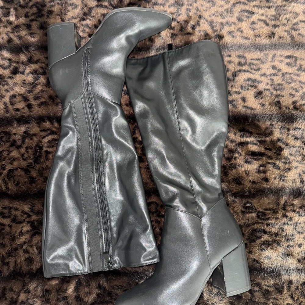Torrid Shiny Black Heeled Boots